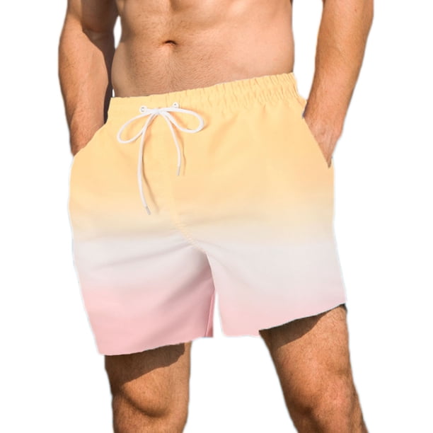 Augper Summer Surfing Swimming Pants Men's Adult Low Waist Shorts