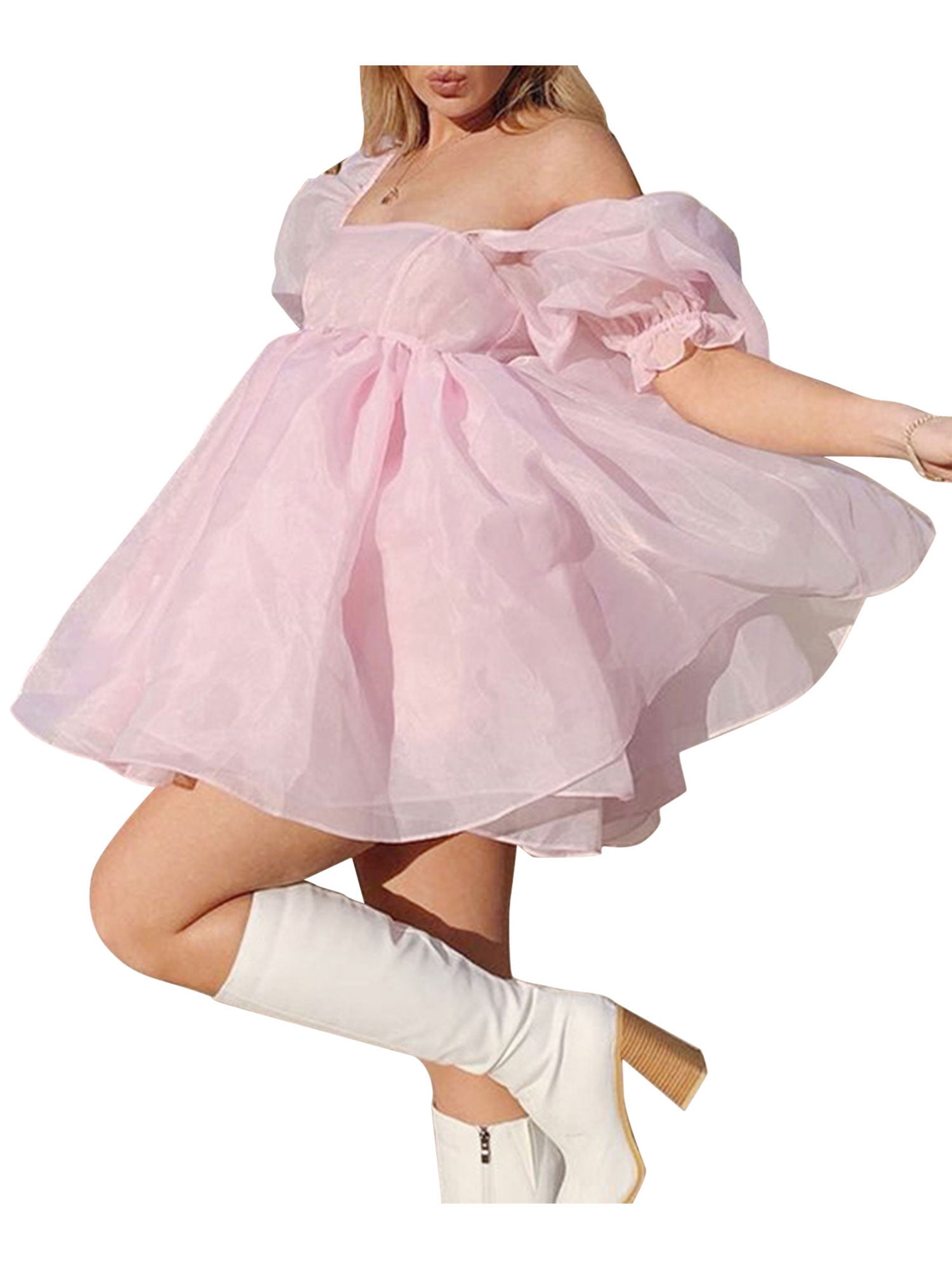 Puff Sleeve Tulle Princess Dress Summer ...
