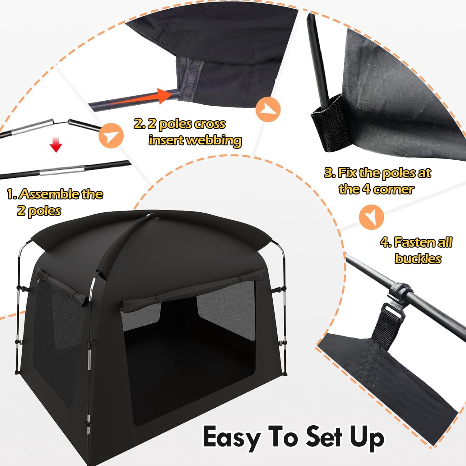IC ICLOVER Bed Tent Twin Size, Indoor Portable Light Reducing Privacy Bed Canopy Breathable Lightweight Private Space Tent for Bed