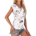 thumbnail image 6 of TARAINYA Women Cap Sleeve V Neck T-Shirt Loose Fit Casual Summer Tank Top, 6 of 8