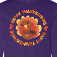 thumbnail image 4 of Inktastic Happy Thanksgiving with Cute Turkey Long Sleeve T-Shirt, 4 of 5