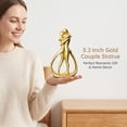 thumbnail image 3 of NYSCURE Nordic 5.2 Inch Valentine's Day Resin Golden Love Statue Romantic Elegant Couple Sculpture Home Decor Shelf Figurine Gifts, 3 of 11