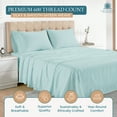 thumbnail image 6 of Casa Platino 600 TC 100% Cotton Twin XL Bed Sheet Set - Fully Elasticized, Soft & Comfortable Cotton Sheets, Perfect for Dorm Rooms - French Blue, 6 of 8
