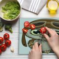 thumbnail image 3 of Owls Cutting Board, Owl in Pilot Hat Big Eyes Caricature Characters Wildlife Humor Comic, Decorative Tempered Glass Cutting and Serving Board, Large Size, Yellow Brown Cocoa, by Ambesonne, 3 of 5