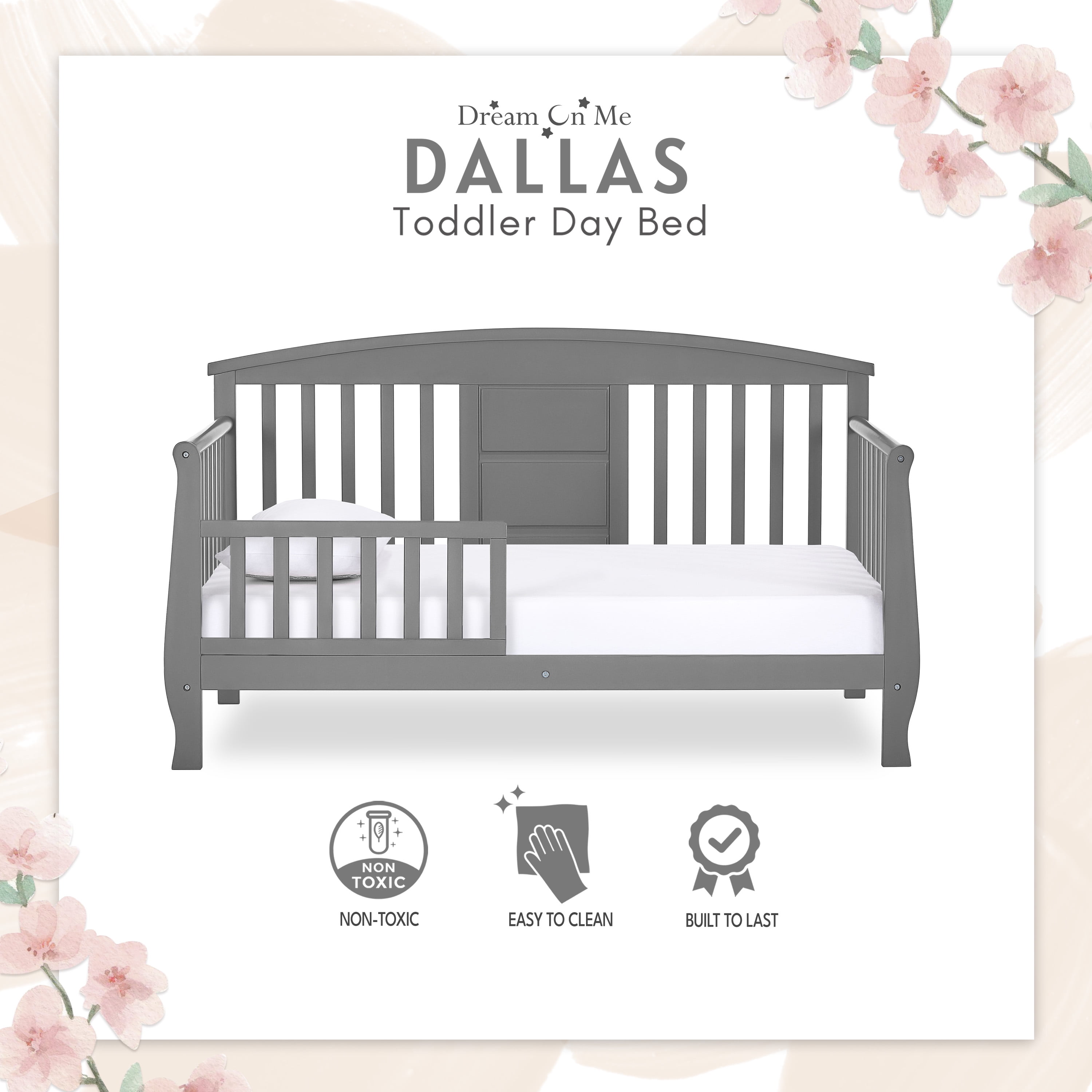 Dream on Me Dallas Toddler Day Bed, Storm Grey