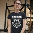 thumbnail image 3 of Tee Hunt Retired Firefighter Badge T-Shirt Fire and Rescue Fire Department Women's T-Shirt Tee, 3 of 5