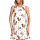 thumbnail image 1 of Easygdp Rabbit And Squirrel para Vestido Transpirable de Mujer, Vestido Suelto de Manga Corta con Pliegues y Bolsillos para el Verano, 1 of 7
