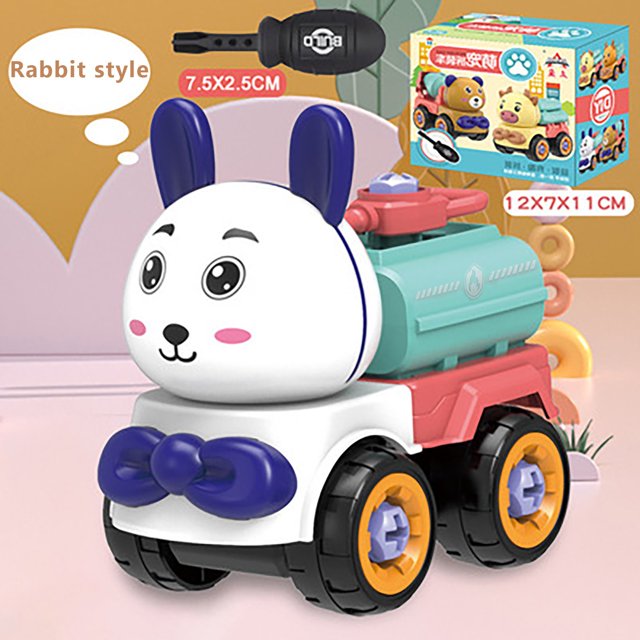 Coogam Take Apart Puzzle Disassembly Animal Engineering Vehicle Toy With Screwdriver Tool, Fine Motor Skill Toy Car