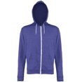 thumbnail image 1 of Awdis - Sudadera jaspeada fina con capucha y cremallera Modelo Heather hombre/caballero - Gym/Correr/Deporte (Azul royal jaspeado), 1 of 1