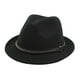 thumbnail image 5 of Sombrero Fedora, sombrero Trilby, sombrero para el sol, sombrero para disfraz, sombrero Panamá informal para disfrazarse. Negro, 5 of 9