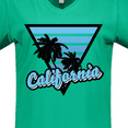 thumbnail image 4 of Inktastic California with Triangle and Palm Trees in Blue Women's V-Neck T-Shirt, 4 of 5