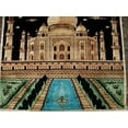 thumbnail image 4 of AHMEDANI Exclusive Taj Mahal Wonder of The World Hand Knotted Wool Silk Square Area Rug (3 x 3)', 4 of 8