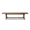 thumbnail image 3 of Pemberly Row 72" Reclaimed Elm Trestle Dining Bench in Medium-Dark Brown, 3 of 11