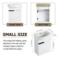 thumbnail image 6 of 16.8 Inch Modern Compact Wall-Mounted Gloss White Bathroom Vanity Cabinet With Ceramics Sink Basin & Soft-Close Cabinet Door, 6 of 10