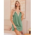 thumbnail image 3 of Ekouaer Womens Satin V Neck Nightgown Sleeveless Tank Sleepwear Nightdress, 3 of 6