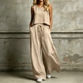 thumbnail image 2 of Two Piece Sets for Women Summer Outfits Round-Neck Sleeveless and Long Pants Casual 2PC Sets, 2 of 5