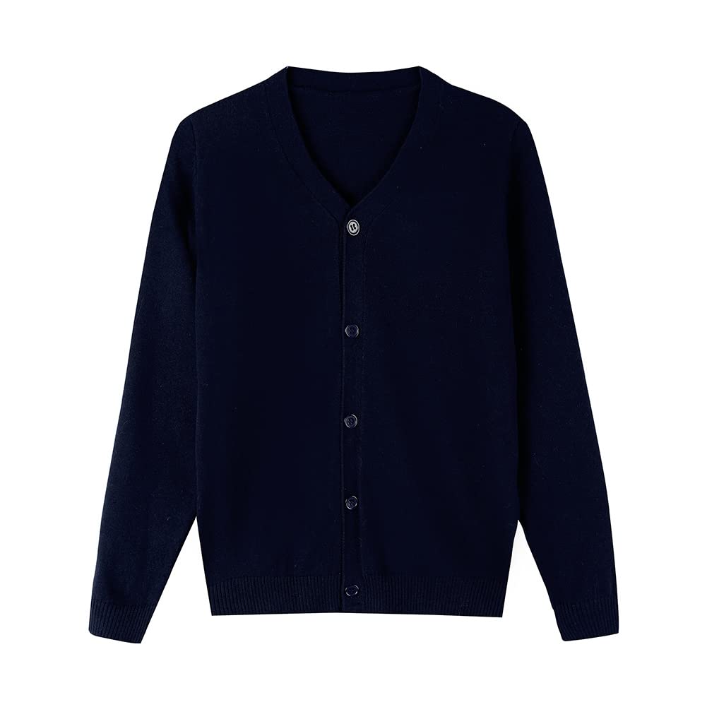 SMINLING Pinker Boys School Uniform Cardigan Sweater VNeck Soft Cotton