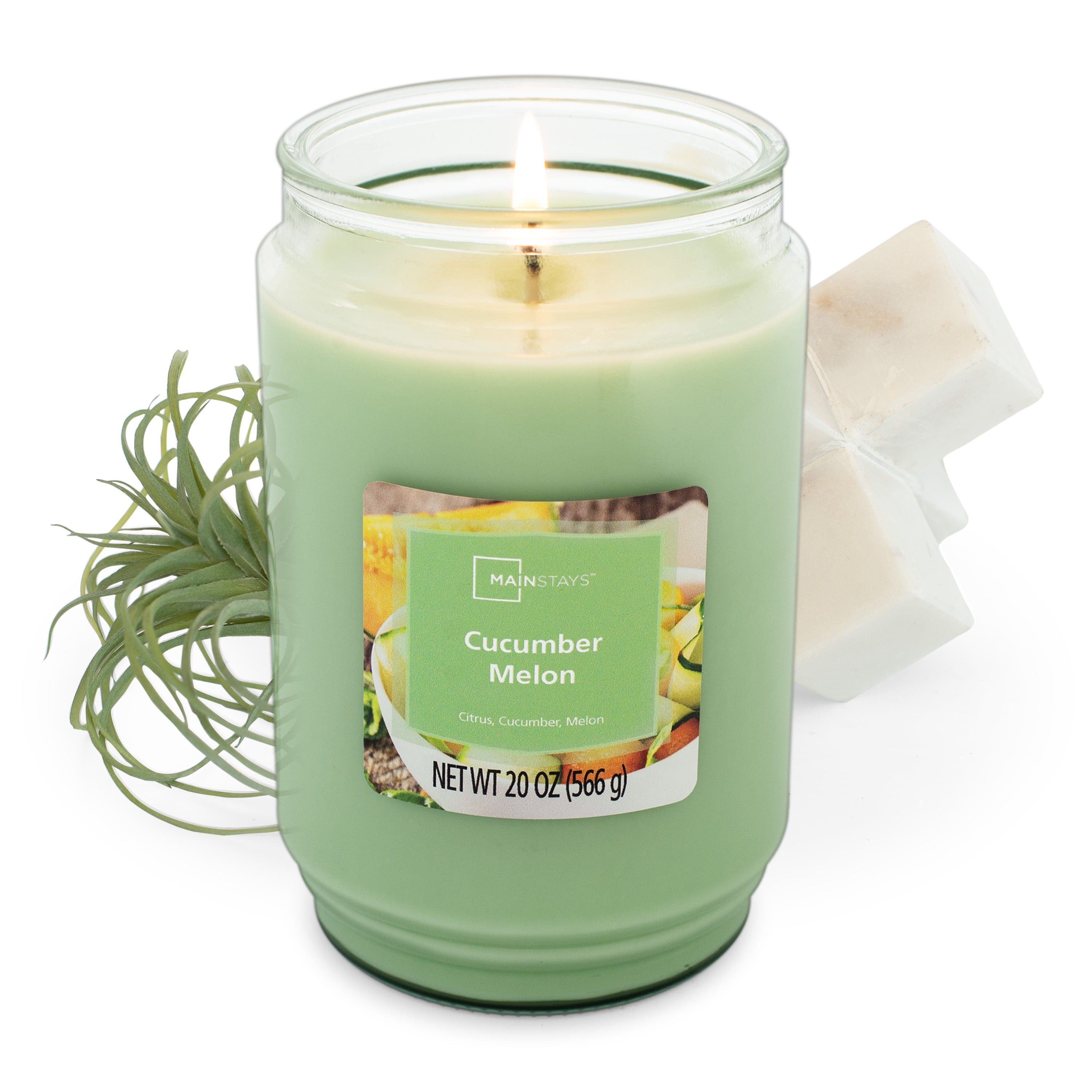 Mainstays Cucumber Melon Scented 1-Wick Glass Jar Candle, 20 oz