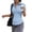 Blue -CI68, variant on Womens Button Up Short Sleeve Crop Top Ruched Fitted Collared Shirt Plaid Going Out Tops Green S