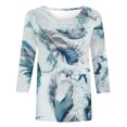 thumbnail image 5 of Blouse pour Femmes T-shirt Imprimé Mode Ample Manches 3/4 Col Rond Hauts Décontractés T-shirt pour Femmes en Liquidation, 5 of 5