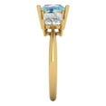 thumbnail image 3 of 2.5 ct Princess Cut Blue Moissanite Three-Stone Engagement Ring for Women in 18K Yellow Gold, 3 of 5