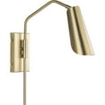 thumbnail image 6 of Progress Lighting Cornett 1-Light Swing Arm Wall Sconce, Brushed Gold, Metal Reflector Shade, 6 of 13