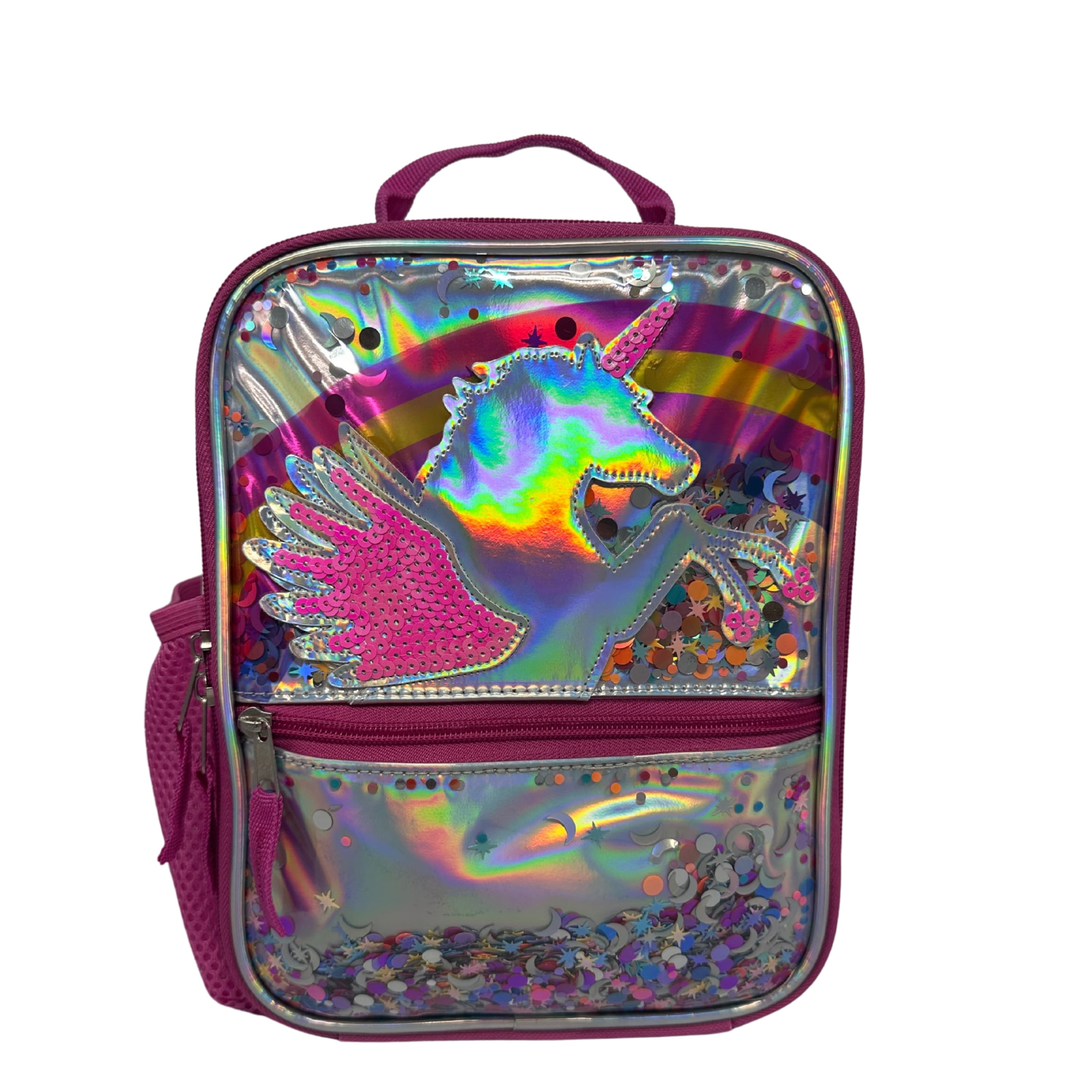 Moon Stars and Unicorn 10 Inch Girls Reusable Lunch Kit Multi Color