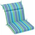 thumbnail image 1 of 22-inch by 45-inch Spun Polyester Outdoor Squared Seat/Back Chair Cushion - Pike Azure, 1 of 1