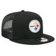 thumbnail image 3 of Men's New Era Black Pittsburgh Steelers  Main Trucker 9FIFTY Snapback Hat, 3 of 6