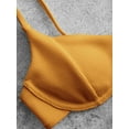 thumbnail image 6 of ZAFUL for Women Swimwear Ribbed High Leg Underwire Bikini Swimsuit Yellow M, 6 of 7