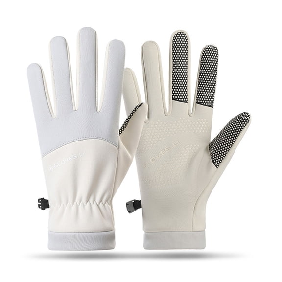 Winter Gloves Cycling Windproof Thermal Riding Mittens Touchscreen Cold Weather Winter Mittens Beige One Size