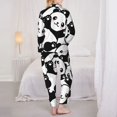 thumbnail image 5 of Kll Seamless Pattern Cute Panda Print Women'S Long Sleeve Pajamas With Pants Sleepwear Loungewear 2 Set-Medium, 5 of 9