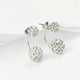 thumbnail image 4 of Pendientes de diamantes para mujer, con forma de estrella y doble bola, con cierre de cristal de doble cara, parte delantera y trasera, en plata., 4 of 5