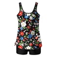 thumbnail image 4 of Women's Tankini Swimsuit Scoop Neck Print Loose Top with Boyshorts Flowy Lightweight Casual Soft Stretch Summer Beach Swimwear, 4 of 4