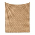 thumbnail image 1 of Floral Soft Flannel Fleece Throw Blanket, Abstract Various Flower Pattern in Earth Tones with Lines Image, Cozy Plush for Indoor and Outdoor Use, 70" x 90", Dark Orange Sand Brown, by Ambesonne, 1 of 6