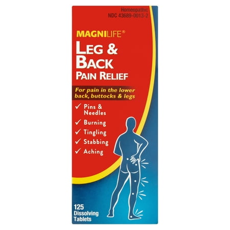 MagniLife Leg & Back Pain Relief Dissolving Tablets, 125 (Best Pain Medication For Shingles)