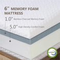 thumbnail image 2 of Fulle 6" Bamboo Charcoal Gel Infused Memory Foam White Fabric Twin Mattress, 2 of 7