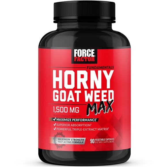 Suplemento Force Factor Horny Goat Weed Max 1500 mg 90 cápsulas