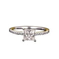 thumbnail image 1 of Prinncess Cut 1.25 Carat Moissanite and Diamond Solitaire Ring in White Gold, 1 of 6