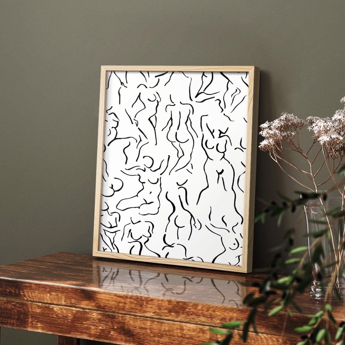 Vintage Floral Print CXXXIV - 10in. x 8in. Vintage Framed Print in Natural Wood Frame