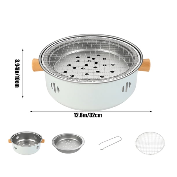 Yhmxh Parrilla redonda para barbacoa al aire libre Parrilla para barbacoa alrededor de la estufa Cocina Té Parrilla para barbacoa Parrilla Parrilla de carbón Parrilla para freidora al aire libre