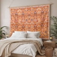 thumbnail image 3 of Boho Orange Tapestry for Bedroom Wall Hanging Tapestry, Country Style Bohemian Floral Retro Tribal Ceiling Backdrop Tapestries Poster Blanket Wall Decor for Teens Room Living Room Dorm 55" x 73", 3 of 8