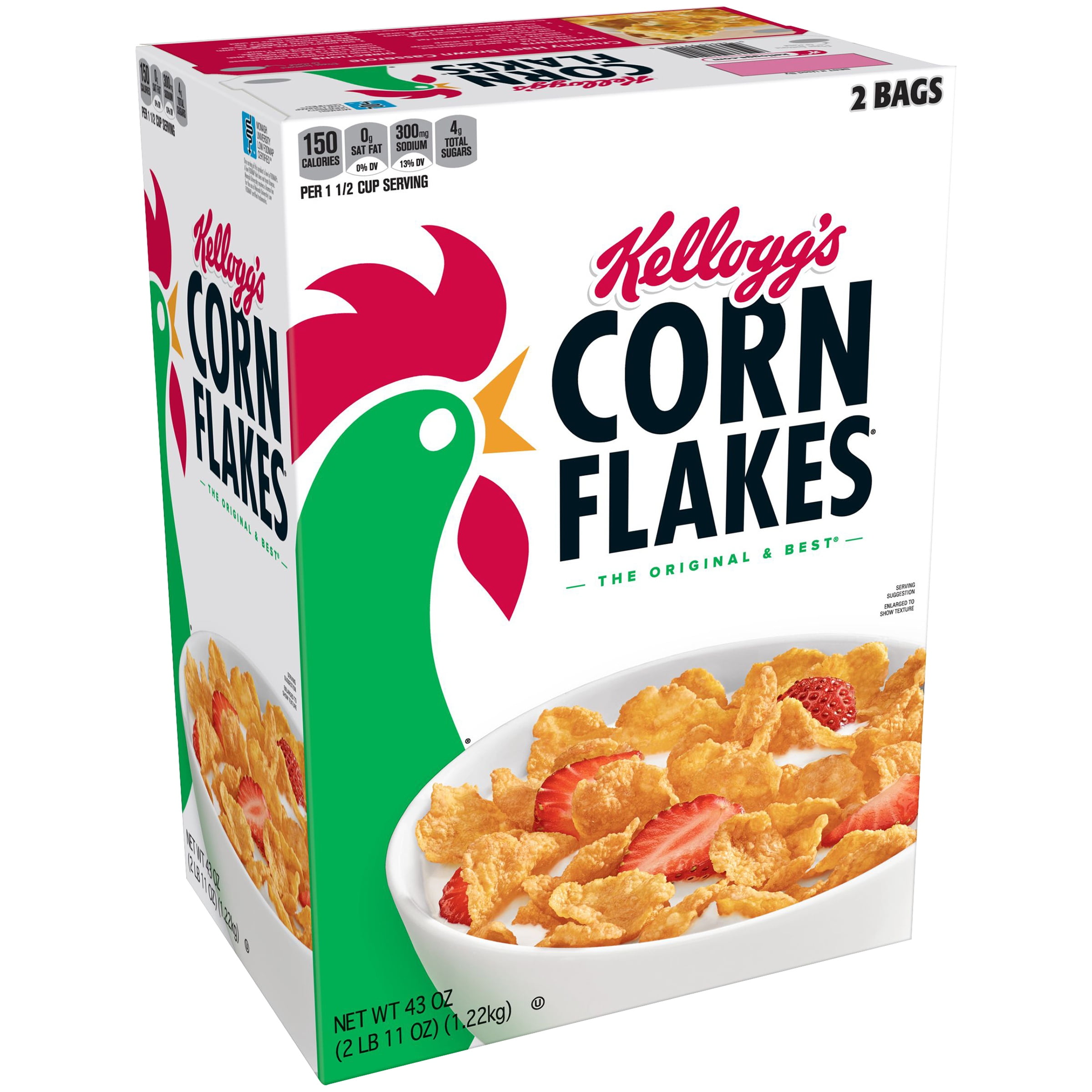 Kelloggs Corn Flakes Cereal, 43 oz - Walmart.com
