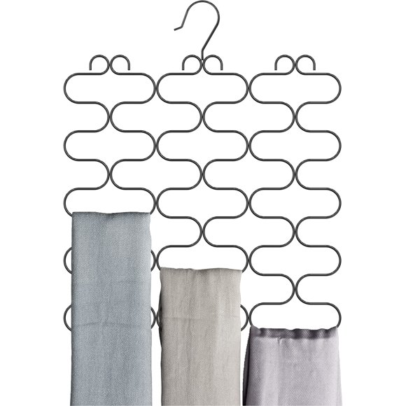 DecoBrothers Cintre pour Foulard pour Placard 23 Boucles Noir