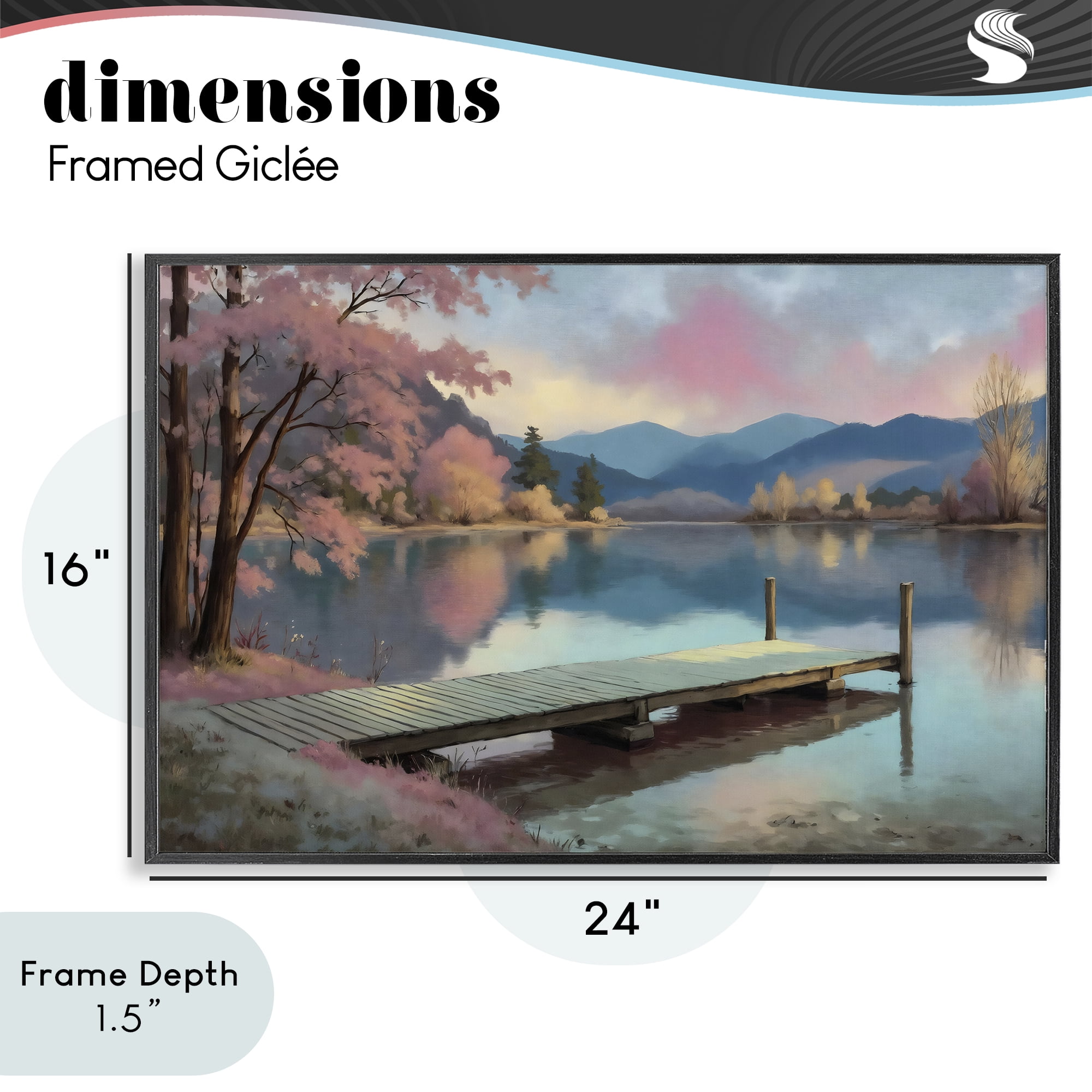 Stupell Industries Pink Dock at Sunset Black Framed Giclee Art, design by Creative Studio