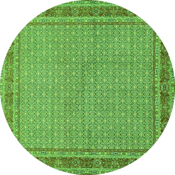 Ahgly Company Indoor Round Persian Green Traditional Area Rugs, 8' Round