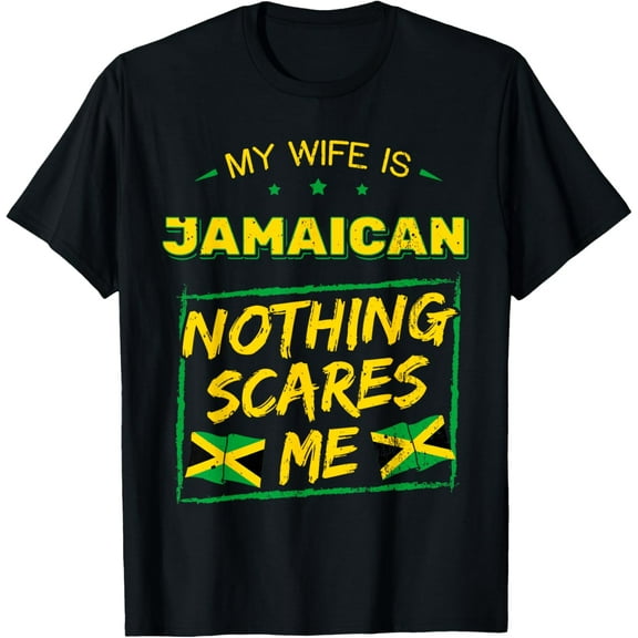 My Wife Is Jamaican Jamaica Heritage Proud Roots Flag Pride T-Shirt
