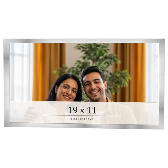 19x11 Frame Silver Real Wood Picture Frame Width 0.75 inches | Interior Frame Depth 0.5 inches |