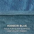 thumbnail image 3 of FurHaven Pet Products Faux Fur & Velvet Orthopedic Sofa Pet Bed for Dogs & Cats - Harbor Blue, Large, 3 of 13