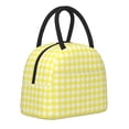 thumbnail image 2 of YFYANG Portable Waterproof Insulated Lunch Bag, Classic Yellow Plaid Reusable Cooler Bag / Picnic Bag for Adults Teens, 2 of 9